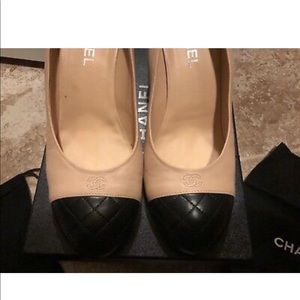 Chanel 2-tone pearl shoes